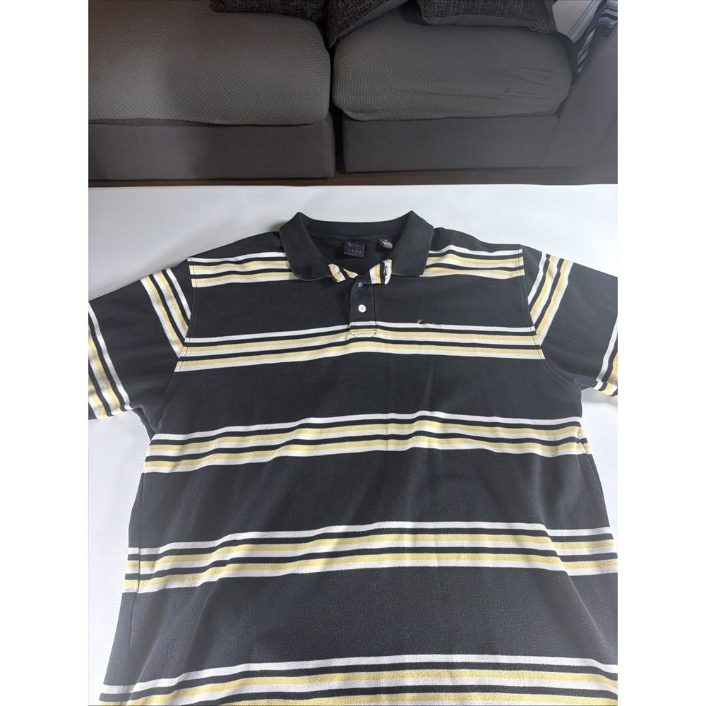 Mens Karl Kani Gold Vintage Polo Black Yellow Short Sleeve Shirt 3xl